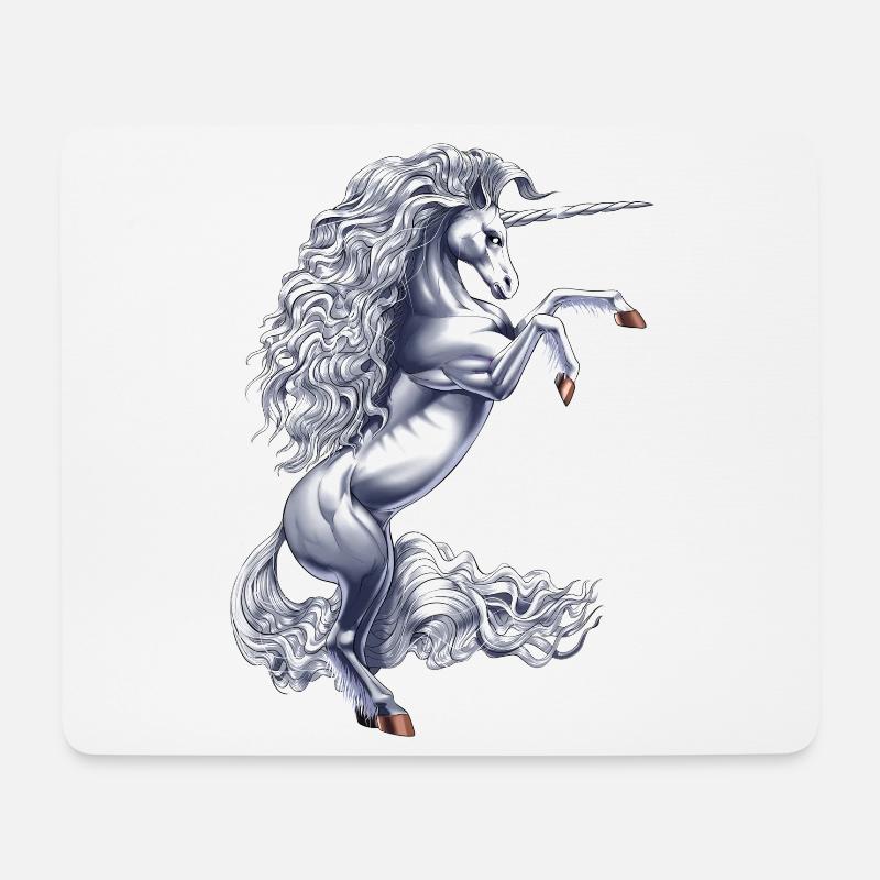 Mythisches magisches Einhorn - Mousepad (Querformat) - Weiß