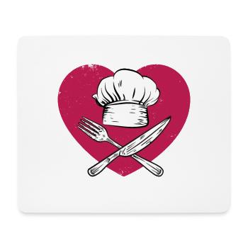 Chef Chef Chapeau de chef Gastronomie Cuisine - Tapis de souris (format paysage) - blanc - Devant