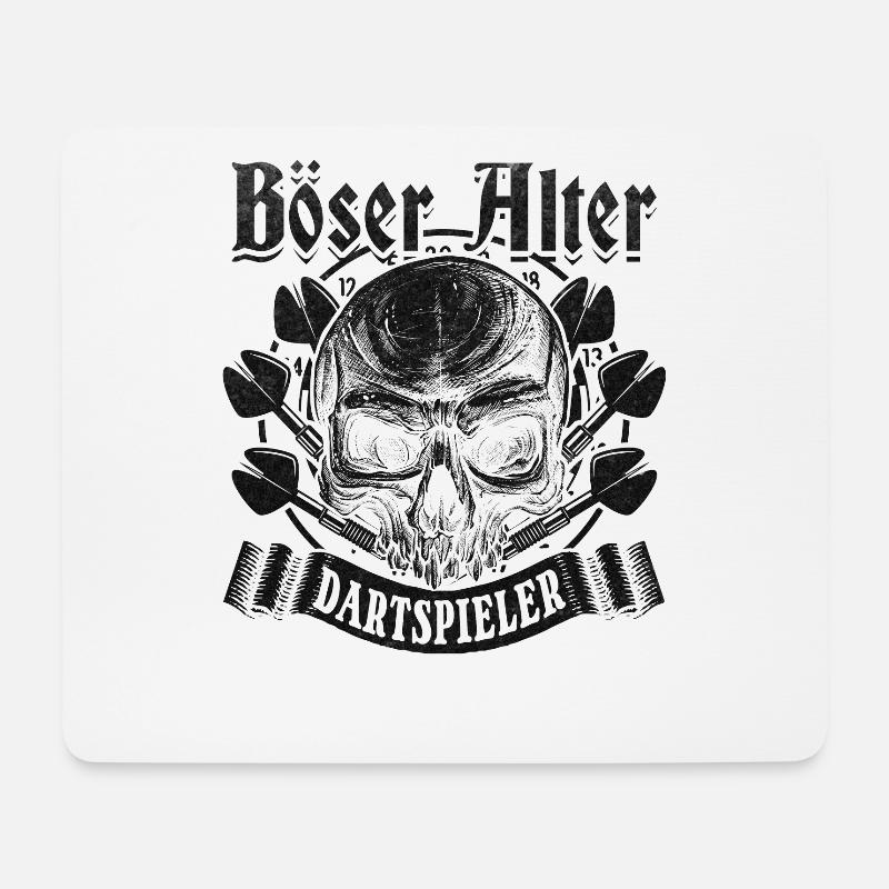 Bad Old Darts-Spieler, cooler Dartspieler, - Mousepad (Querformat) - Weiß