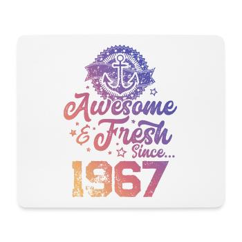 1967 awesome fresh - Mousepad (Querformat) - Weiß - Vorne