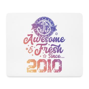 2010 awesome fresh - Mouse Pad (horizontal) - white - Front
