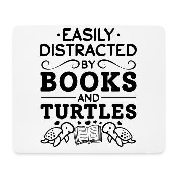 Tortue mignonne - lumière des livres et - Tapis de souris (format paysage) - blanc - Devant