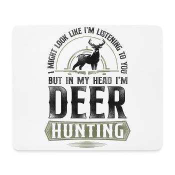 Buck Deer Hunting Hunter Vintage I - Mouse Pad (horizontal) - white - Front