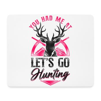 Buck Deer Chasse Hunter Girl - Tapis de souris (format paysage) - blanc - Devant