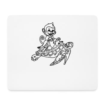 Turtle Lover Turtle And Monkey Funny - Mouse Pad (horizontal) - white - Front