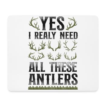 Buck Deer Hunting Hunter Vintage - Mousepad (Querformat) - Weiß - Vorne