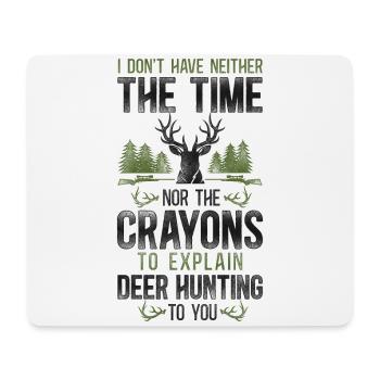 Buck Deer Hunting Hunter Vintage I - Tapis de souris (format paysage) - blanc - Devant