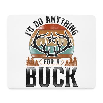 Buck Deer Hunting Hunter Pun - Mousepad (Querformat) - Weiß - Vorne