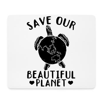 Schildkröten retten unseren schönen Planeten - - Mousepad (Querformat) - Weiß - Vorne
