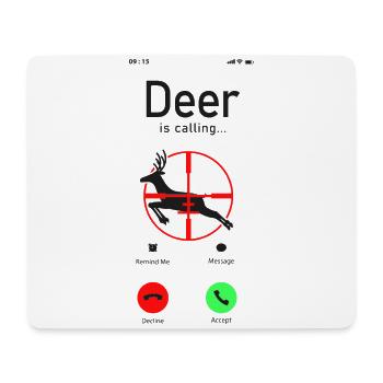 Buck Deer Hunting Hunter Phone - Mouse Pad (horizontal) - white - Front
