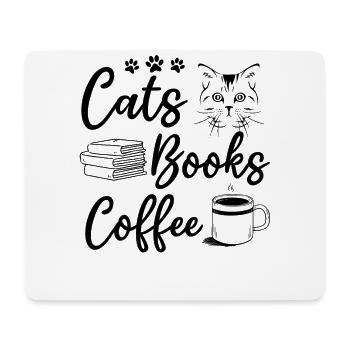 Cats Books Coffee Cat Owner Cat Lover Reading Book - Mousepad (Querformat) - Weiß - Vorne