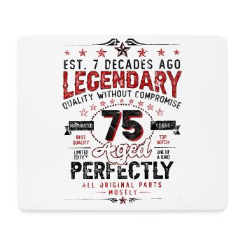Vintage Legendary - Aged perfectly 75th birthday - Mouse Pad (horizontal) - white - Front