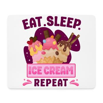 Ice Cream Cone Eat Sleep Ice Cream - Mousepad (Querformat) - Weiß - Vorne
