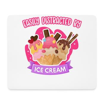 Ice Cream Cone Easily Distracted - Mousepad (Querformat) - Weiß - Vorne