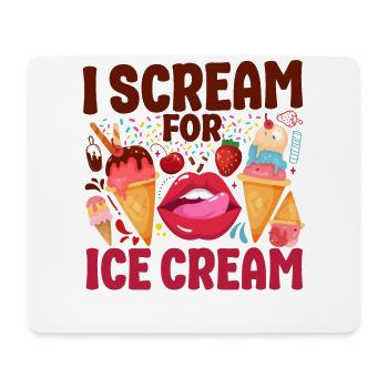 Ice Cream Pun Cone Popsicle Mouth - Mousepad (Querformat) - Weiß - Vorne