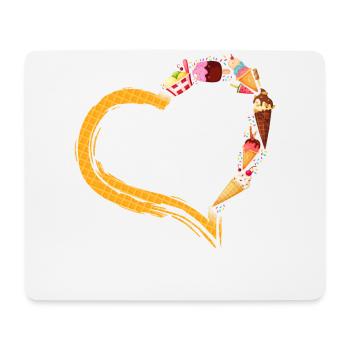 Crème glacée Heart Cone Popsicle - Tapis de souris (format paysage) - blanc - Devant