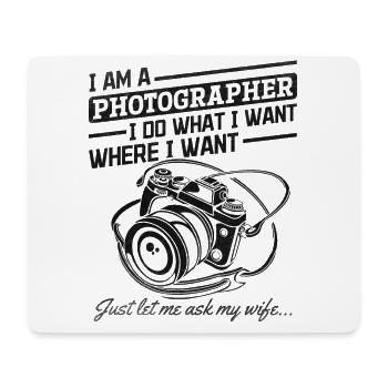 Photographie d’appareil photo Je suis un photographe drôle - Tapis de souris (format paysage) - blanc - Devant