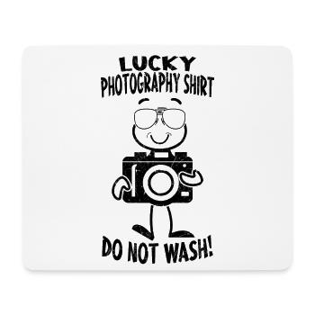 Photographe d’appareil photo Lucky Photography - Tapis de souris (format paysage) - blanc - Devant