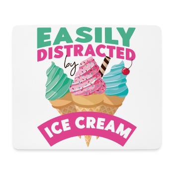 Ice Cream Cone Easily Distracted - Mousepad (Querformat) - Weiß - Vorne