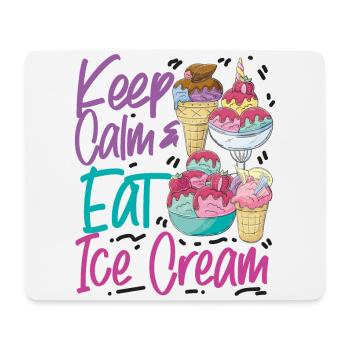 Cornet de crème glacée Restez calme et mangez de la glace - Tapis de souris (format paysage) - blanc - Devant