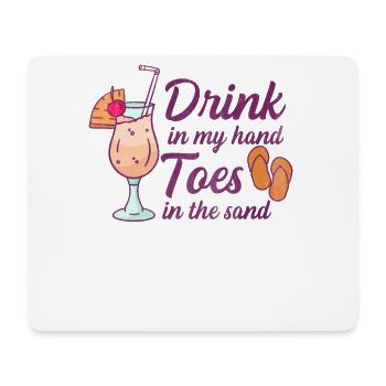 Boire dans mes orteils dans le sable Beach Holiday - Tapis de souris (format paysage) - blanc - Devant