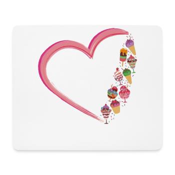 Crème glacée Heart Cone Popsicle - Tapis de souris (format paysage) - blanc - Devant