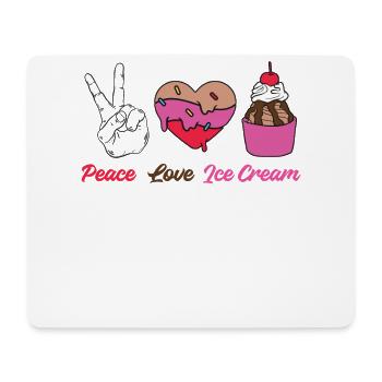 Cône de crème glacée Peace Love Ice - Tapis de souris (format paysage) - blanc - Devant