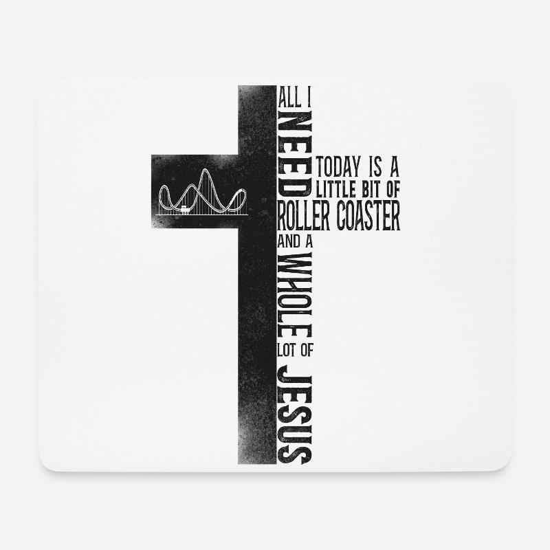 Roller Coaster Cross Christian - Mouse Pad (horizontal) - white