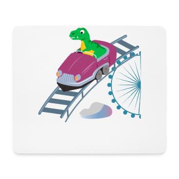 Montagnes russes T Rex Dinosaure - Tapis de souris (format paysage) - blanc - Devant