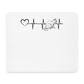 Cat Heartbeat Cat Owner Heartbeat - Mouse Pad (horizontal) - white - Front
