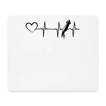 Kalmare Herzschlagherz Kalmare Tintenfisch Süß - Mousepad (Querformat) - Weiß - Vorne