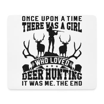 Buck Deer Hunting Hunter Girl Once - Mousepad (Querformat) - Weiß - Vorne