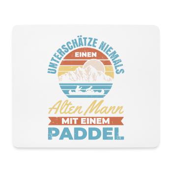 Unterschätze Niemals einen alten Mann mit einem - Mousepad (Querformat) - Weiß - Vorne
