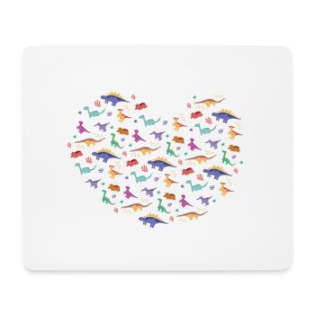 Un cœur pour les dinosaures dinosaures - Tapis de souris (format paysage) - blanc - Devant