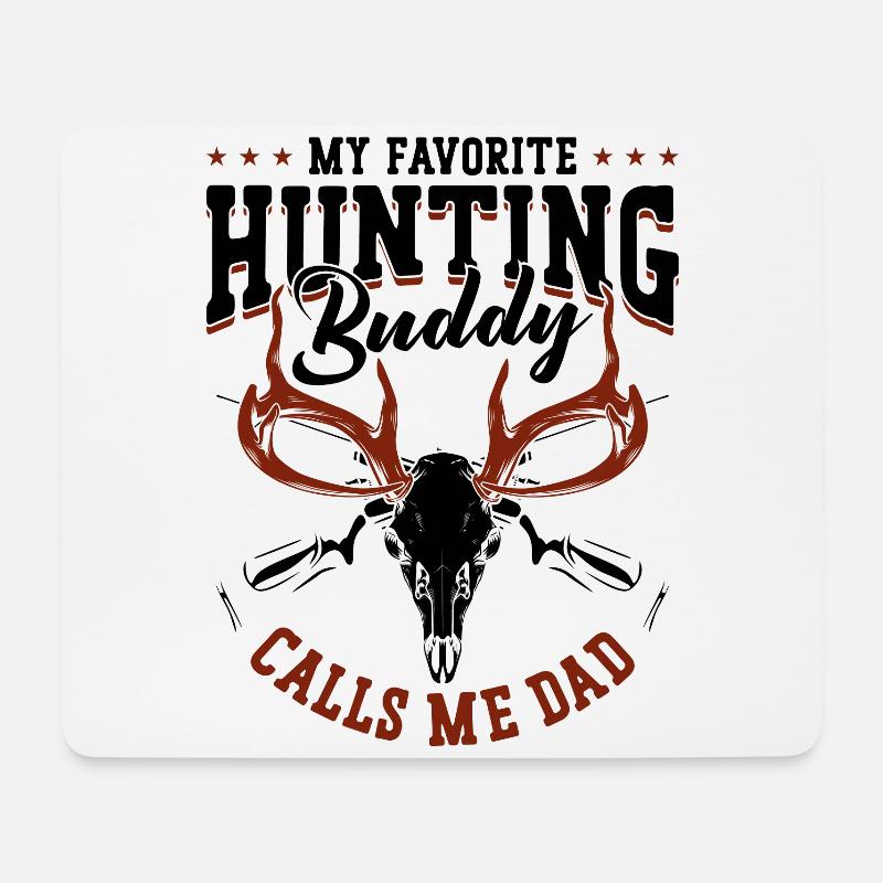 Buck Deer Hunting Hunter Dad - Mousepad (Querformat) - Weiß