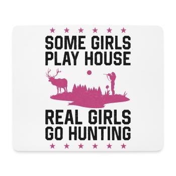 Buck Deer Chasse Hunter Girl Certains - Tapis de souris (format paysage) - blanc - Devant