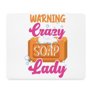 Fabrication de savon Crafting Warning Crazy - Tapis de souris (format paysage) - blanc - Devant