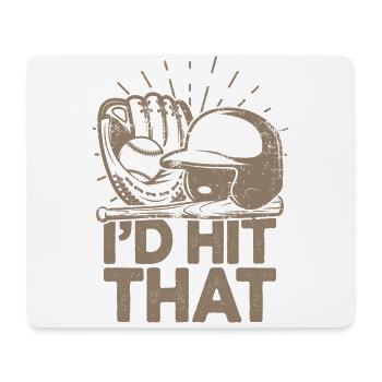 Ich würde diesen lustigen Baseball-Fan treffen - Mousepad (Querformat) - Weiß - Vorne