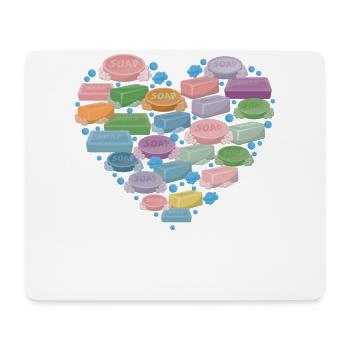 Fabrication de savon Crafting Heart - Tapis de souris (format paysage) - blanc - Devant