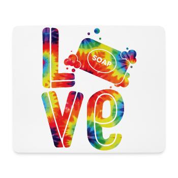 Fabrication de savon Artisanat Tie Dye Amour - Tapis de souris (format paysage) - blanc - Devant