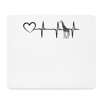 Herzschlag-Giraffen-Liebhaber-Giraffen-Herzschlag- - Mousepad (Querformat) - Weiß - Vorne