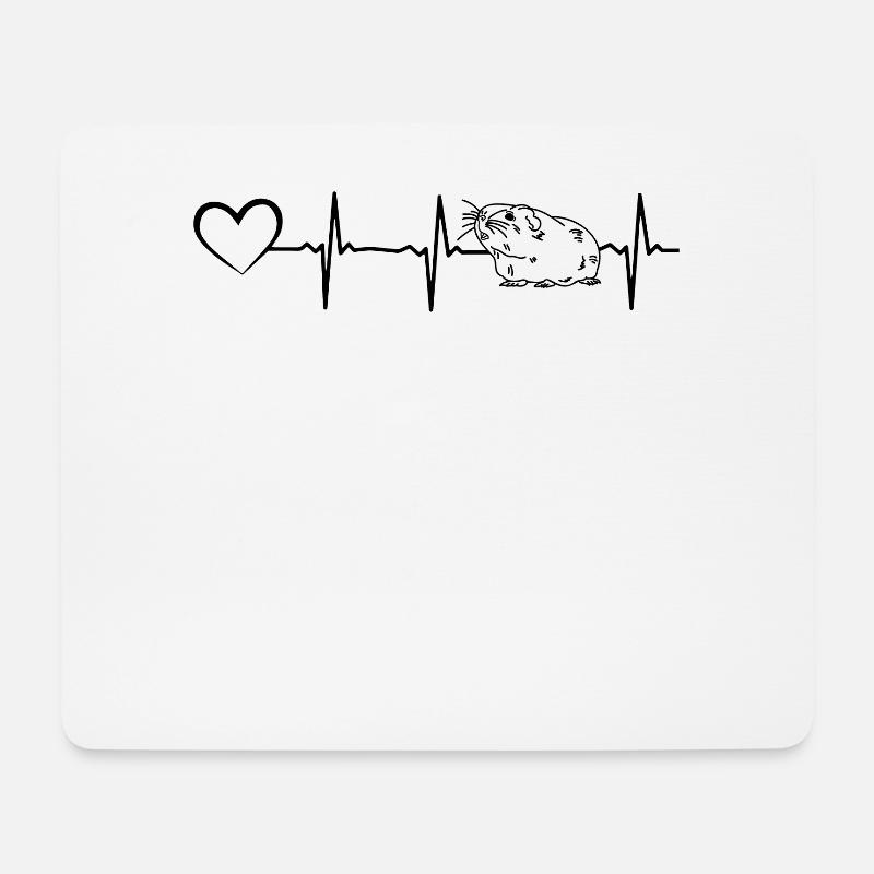 Hamster Heartbeat Heart Cute Hamster Heartbeat - Mousepad (Querformat) - Weiß
