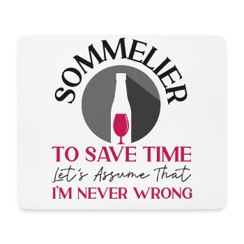 Sommelier Wine Drinking Tasting - Mouse Pad (horizontal) - white - Front