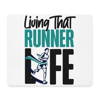 Running Runner Semi-Marathon - Tapis de souris (format paysage) - blanc - Devant