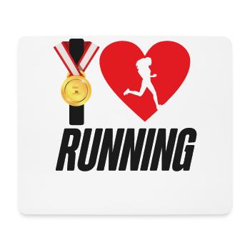 Running Runner Half Marathon Heart - Mouse Pad (horizontal) - white - Front
