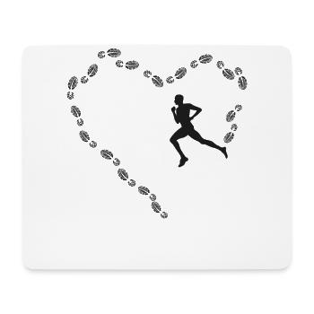 Running Runner Half Marathon Heart - Mouse Pad (horizontal) - white - Front