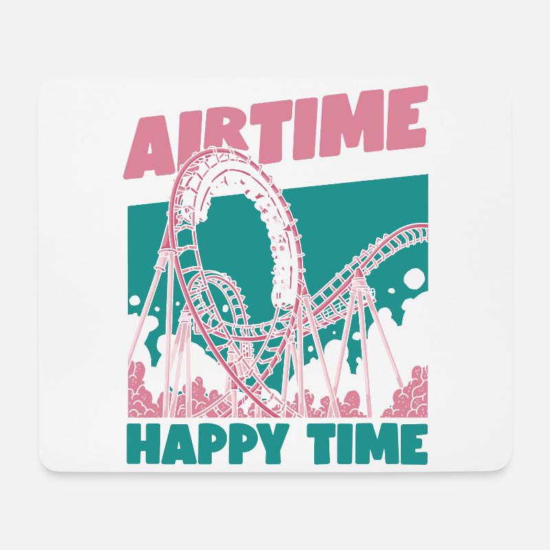 Roller Coaster Airtime Happy Time - Mousepad (Querformat) - Weiß
