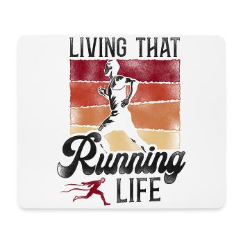 Running Runner Half Marathon - Mousepad (Querformat) - Weiß - Vorne