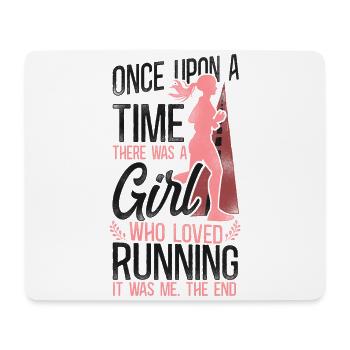 Running Runner Half Marathon Girl - Mouse Pad (horizontal) - white - Front