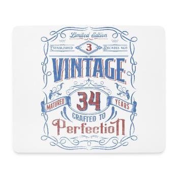 Vintage Crafted To Perfection 34th Birthday - Mousepad (Querformat) - Weiß - Vorne